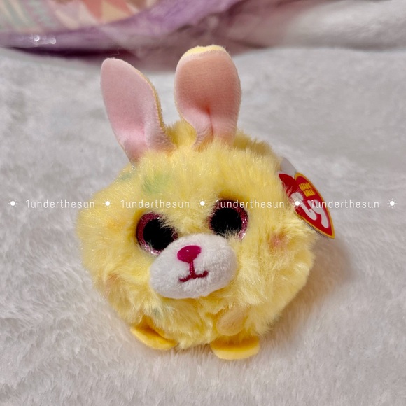 🍋 TY Beanie Balls •✨ Lemon ✨• Yellow Confetti Easter Bunny Birthday March 5 - Picture 1 of 6